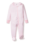 Baby Personalized Pima Ruffle Collar Romper in Pink Stripes (3-6 mo.)