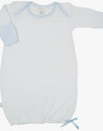 Monogrammed Paty Luxury Knit Pinstripe Blue Newborn Gown