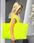 Woven Mahjong Carryall - 6 Colors: Chartreuse