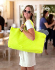 Woven Mahjong Carryall - 6 Colors: Chartreuse