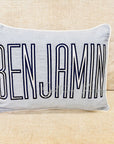 Pillowcase - Piping Edge Cotton: Navy trim / 12”x16”