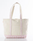 Personalized Medium Block Print Pink Canvas Tote