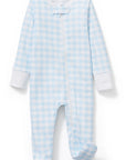 Personalized Pima Romper in Blue Gingham (0-3 mo.)