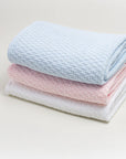 Personalized Stonewashed Basket Weave Receiving Blanket (Multiple Colors)