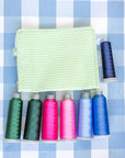 Gingham Leaf Round Case