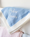 Personalized Knit Blanket with Border (Multiple Colors)