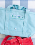 Lake Blue Mini Tote Coated Canvas
