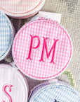 Gingham Pink Round Case