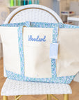 Hamptons Floral Trim Maxi Tote Coated Canvas