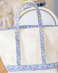 Bridgehampton Floral Trim Maxi Tote Coated Canvas