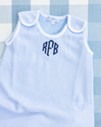 Monogrammed Blue Bubble Zipper Sack