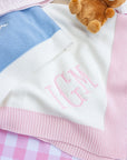 Personalized Knit Blanket with Border (Multiple Colors)