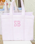 Pimlico Stripe Pink Quilted Wipeable Canvas Go Go Tote