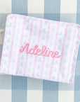 Ribbon Floral Pink Large Roadie Pouch Bag
