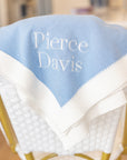 Personalized Knit Blanket with Border (Multiple Colors)