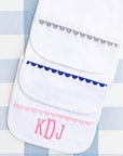 Scallop Trim Heirloom Burp Cloth (Multiple Colors)