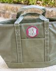 Olive Green Maxi Tote Coated Canvas