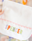 Scallop Trim Heirloom Burp Cloth (Multiple Colors)