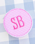 Gingham Pink Round Case