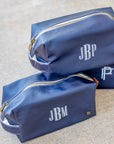Coated Canvas Navy Dopp Kit