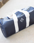 Lake Blue Coated Canvas Large Roll Duffel