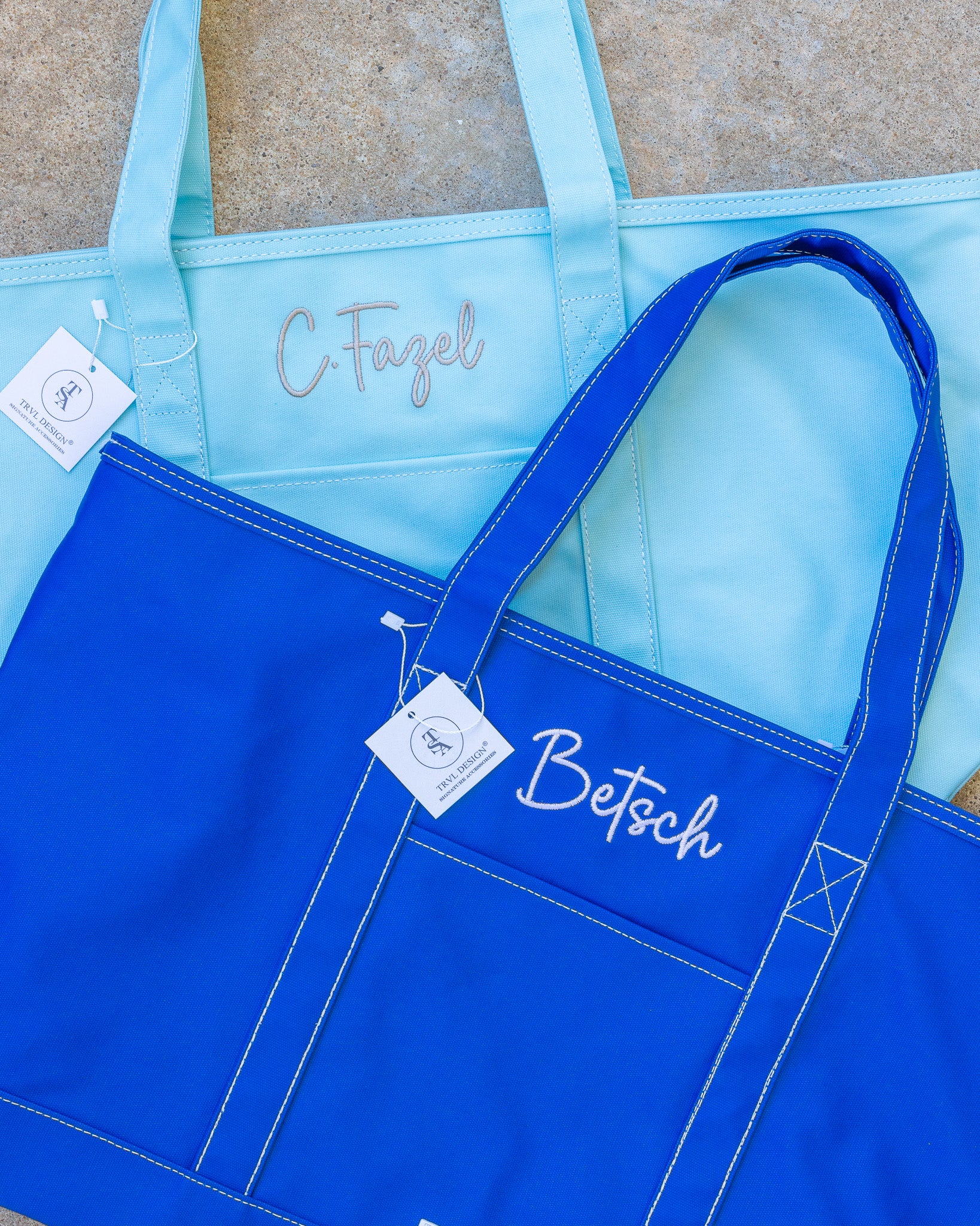 Lake Blue Maxi Tote Coated Canvas – C. Fazel