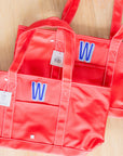 Red Medium Tote Coated Canvas