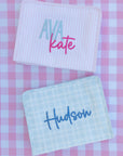 Gingham Sky Large Roadie Pouch Bag
