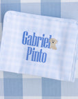 Pimlico Plaid Blue Personalized TRVL Jumbo Tote