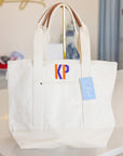 "KP" Personalized Canvas Essential Tote