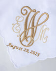 Personalized Monogram Wedding Handkerchief