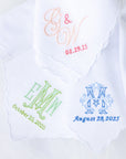 Personalized Monogram Wedding Handkerchief