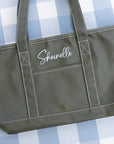 Olive TRVL Medium Tote Coated Canvas