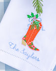Personalized Christmas Boot Guest Towel