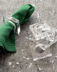 Acrylic Napkin Rings in Crystal Clear - Set of 4