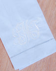 Personalized Blue Linen Blend Fingertip Towel