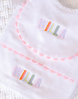 Scallop Trim Heirloom Burp Cloth (Multiple Colors)