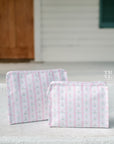 Ribbon Floral Pink Large Roadie Pouch Bag