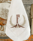 Personalized Pheasant Wreath Dinner Napkins (Set of 4)