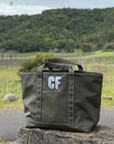 Olive Green Maxi Tote Coated Canvas