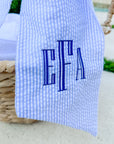 Personalized Seersucker Easter Basket, Swaddle or Wreath Sash