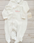 Personalized Paty Luxury Knit Footed Sleeper
