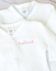 Personalized Paty Luxury Knit Footed Sleeper