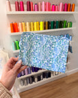 *SAMPLE" "aLg" Hamptons Floral Personalized Small Roadie Pouch