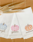 Gingham Pumpkin Personalized Guest Towel