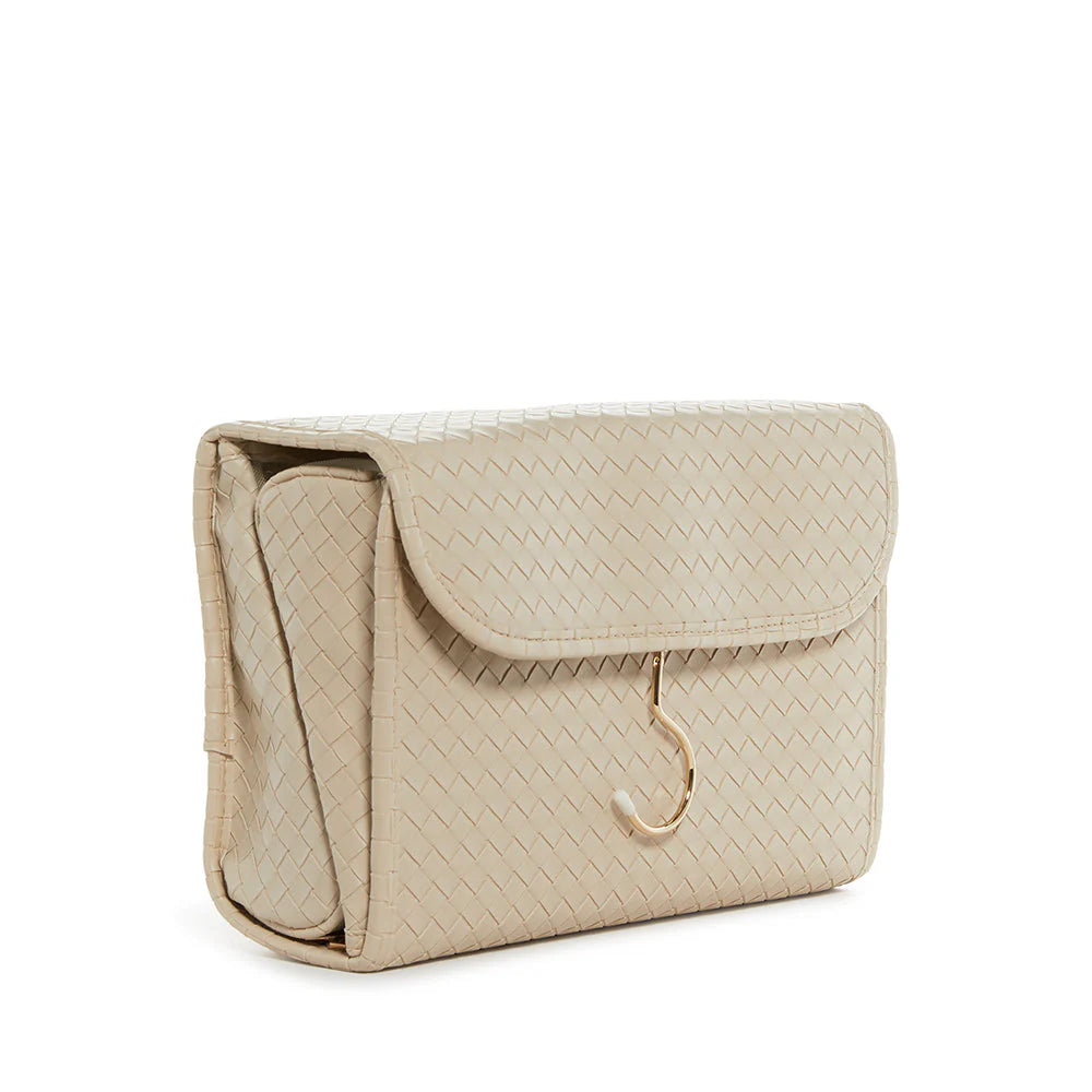 Woven Bisque TRVL Luxe Hanging Toiletry Case