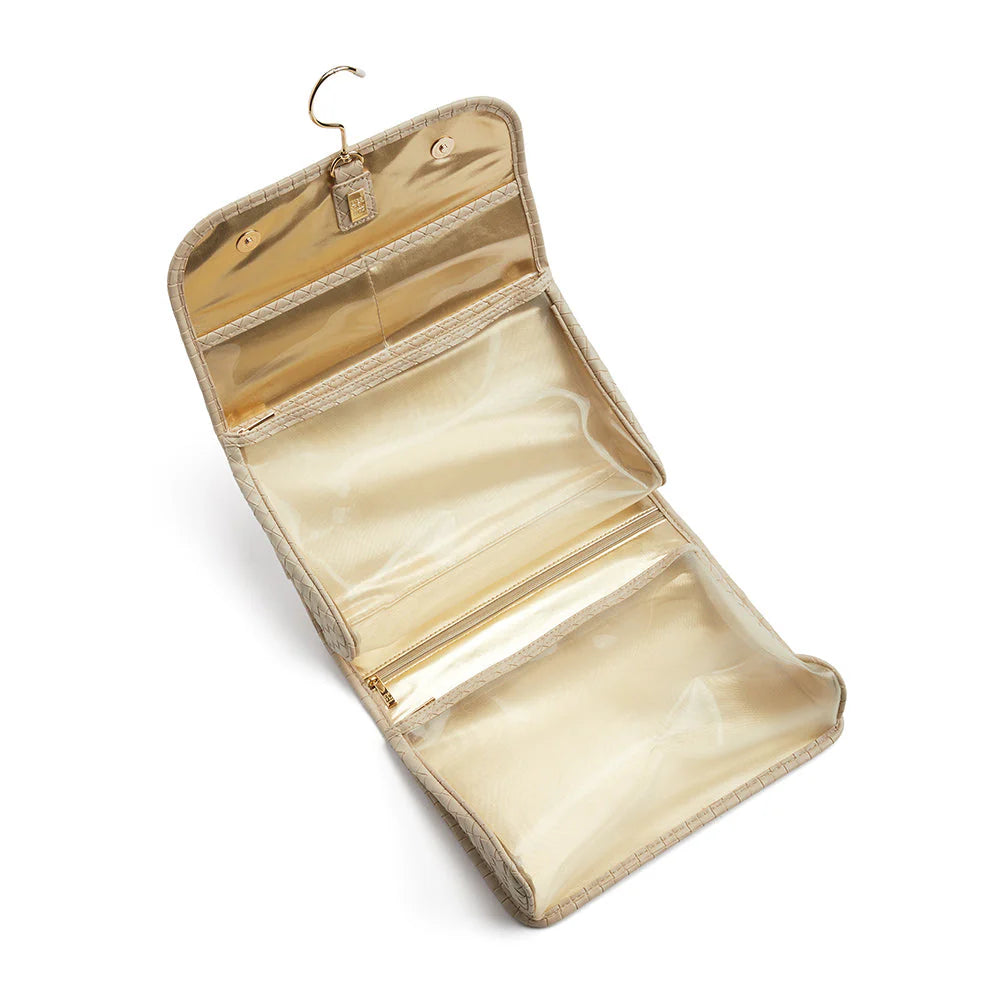Woven Bisque TRVL Luxe Hanging Toiletry Case