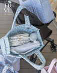 Pimlico Stripe Blue Quilted Wipeable Canvas Mini Go Go Stroller Tote