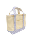 Gingham Lilac Trim TRVL Mini Tote Coated Canvas