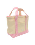 Gingham Pink Trim Mini Tote Coated Canvas